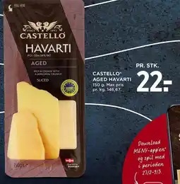 MENY CASTELLO AGED HAVARTI tilbud