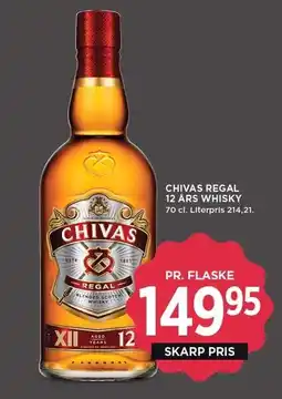 MENY CHIVAS REGAL 12 ÅRS WHISKY tilbud