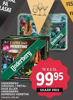 MENY UNDERBERG ORIGINAL I METALDÅSE ELLER UNDERBERG ESPRESSO HERBTINI tilbud