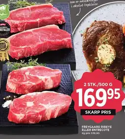 MENY FREYGAARD RIBEYE ELLER ENTRECOTE tilbud