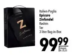 Citti Epicuro Zinfandel 3 liter tilbud