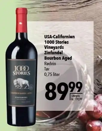 Citti USA-Californien 1000 Stories Vineyards Zinfandel 0,75 liter tilbud