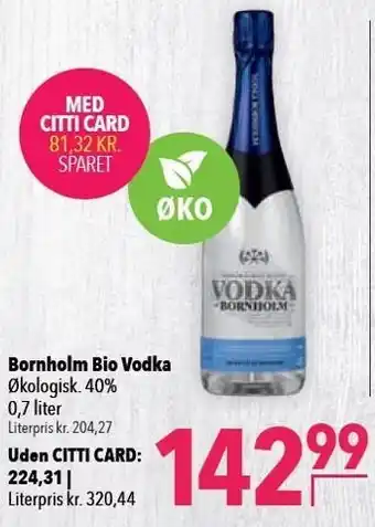 Citti Bornholm Bio Vodka 0,7 liter tilbud