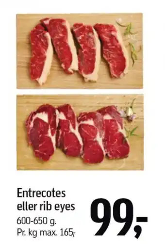 Føtex Entrecotes eller rib eyes tilbud