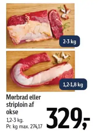 Føtex Mørbrad eller striploin af okse tilbud