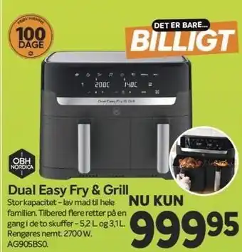 Din Isenkræmmer Dual Easy Fry & Grill tilbud