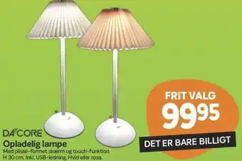 Din Isenkræmmer Opladelig lampe tilbud