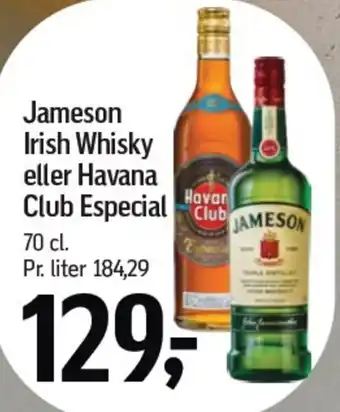 Føtex Jameson Irish Whisky eller Havana Club Especial Club tilbud