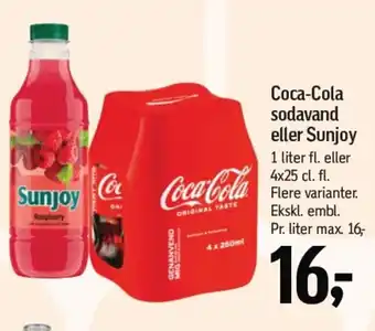 Føtex Coca-Cola sodavand eller Sunjoy tilbud