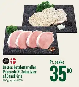 Min Købmand Gestus Koteletter eller Panerede XL Schnitzler af Dansk Gris tilbud