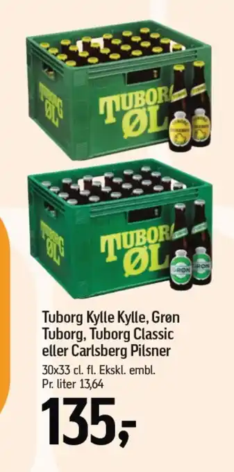 Føtex TUBORG Kylle Kylle, Grøn Tuborg, Tuborg Classic eller Carlsberg Pilsner tilbud