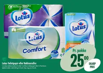 Min Købmand Lotus Toiletpapir eller Køkkenruller tilbud