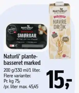 Føtex NATURLI ' plante- basseret marked tilbud