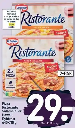 REMA 1000 Pizza Ristorante Salame eller Hawaii tilbud