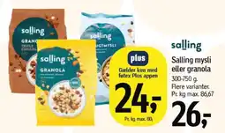 Føtex SALLING mysli eller granola tilbud