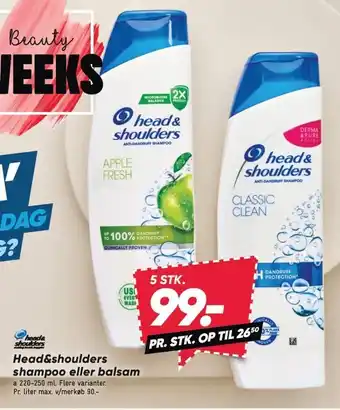 Bilka Head&Shoulders shampoo eller balsam tilbud