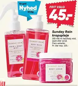 Bilka Sunday Rain kropspleje tilbud