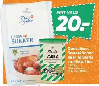 Bilka Dansukker, Sweetkitchen eller Tørsleffs vaniljesukker tilbud