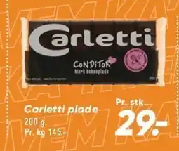 Bilka Carletti plade tilbud