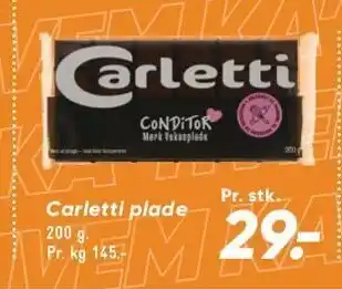 Bilka Carletti plade tilbud