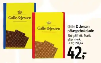 Føtex GALLE & JESSEN pålægschokolade tilbud