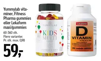 Føtex YUMMYLAB vita- miner, Fitness Pharma gummies eller Lekaform maxi/gummies tilbud