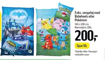 Føtex F.eks. sengetøj med Batwheels eller Pokémon tilbud