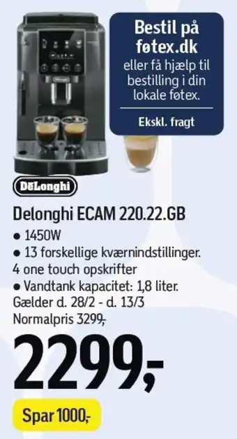 Føtex DELONGHI ECAM 220.22.GB tilbud