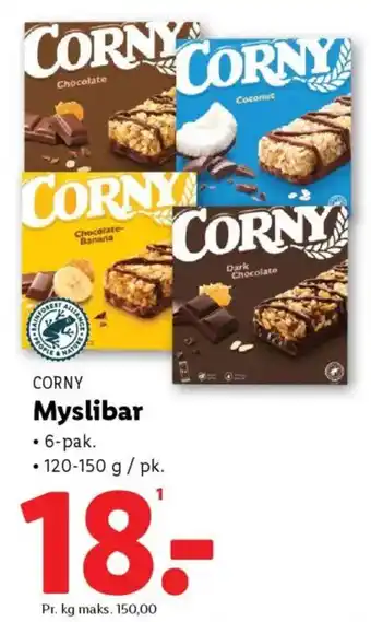 Lidl CORNY Myslibar tilbud