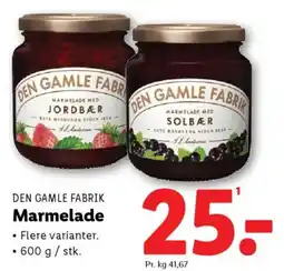 Lidl DEN GAMLE Marmelade tilbud