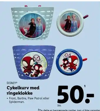 Lidl DISNEY Cykelkurv med ringeklokke tilbud