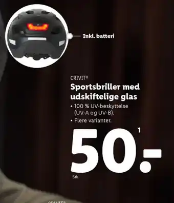 Lidl CRIVIT Sportsbriller med udskiftelige glas tilbud