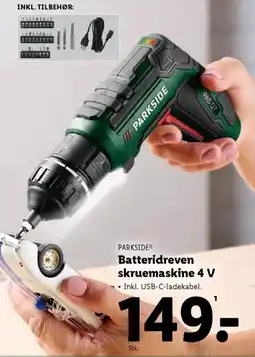 Lidl PARKSIDE Batteridreven skruemaskine 4 V tilbud