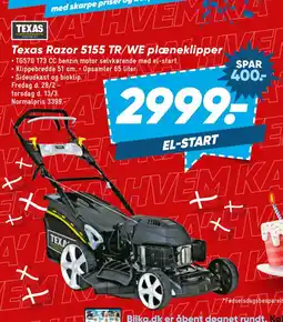 Bilka Texas Razor 5155 TR/WE plæneklipper tilbud