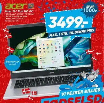 Bilka Acer 14” Full HD PC tilbud