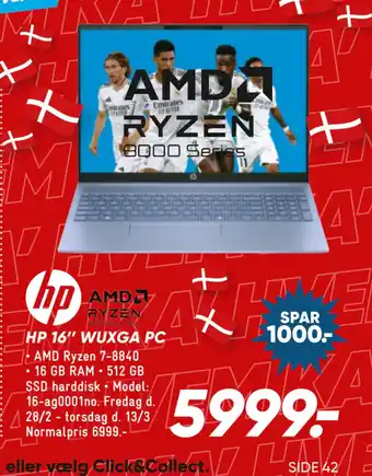 Bilka HP 16’’ WUXGA PC tilbud