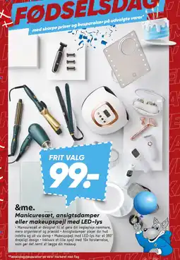 Bilka Manicuresæt, ansigtsdamper eller makeupspejl med LED-lys tilbud