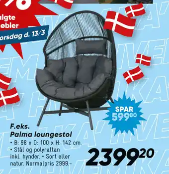 Bilka Palma loungestol tilbud