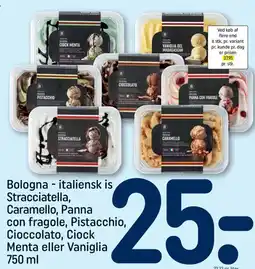 REMA 1000 Bologna - italiensk is Stracciatella, Caramello, Panna tilbud