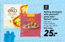 Bilka Salling økologisk eller glutenfri pizza eller Naturli’ retter tilbud