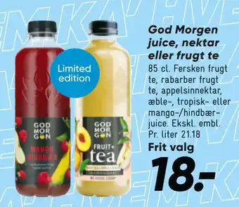 Bilka God Morgen juice, nektar eller frugt te tilbud