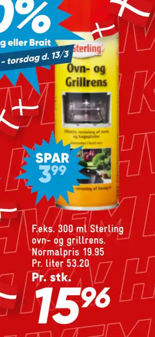 Bilka 300 ml Sterling ovn- og grillrens tilbud