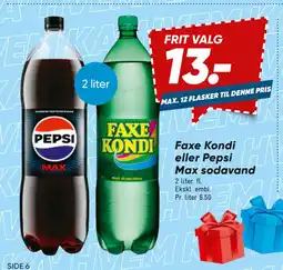 Bilka Faxe Kondi eller Pepsi Max sodavand tilbud