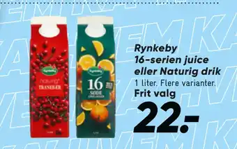 Bilka Rynkeby 16-serien juice eller Naturig drik tilbud