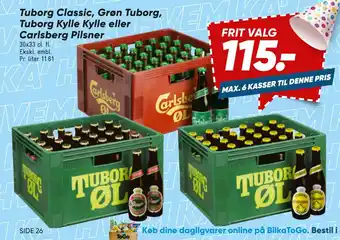 Bilka Tuborg Classic, Grøn Tuborg, Tuborg Kylle Kylle eller Carlsberg Pilsner tilbud