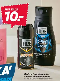 Bilka Body-x Fuze shampoo/ shower eller deodorant tilbud