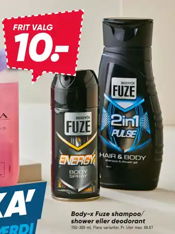 Bilka Body-x Fuze shampoo/ shower eller deodorant tilbud