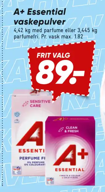 Bilka A+ Essential vaskepulver tilbud