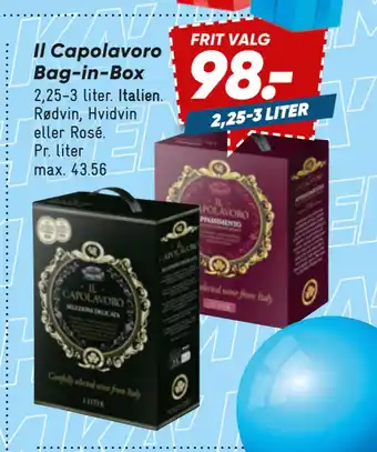 Bilka Il Capolavoro Bag-in-Box tilbud