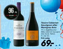 Bilka Tesoro Cabernet Sauvignon eller Montgras Antu tilbud